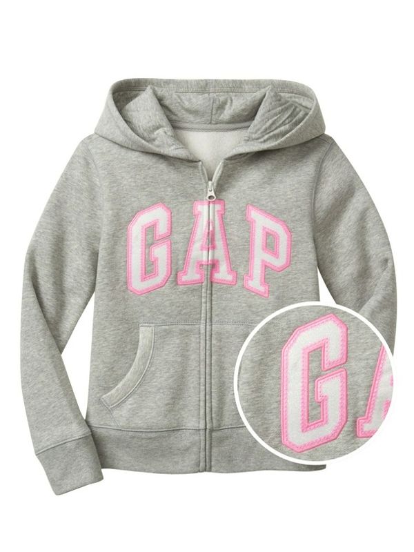 GAP GAP Logo zip hoodie Sweatshirt Siv