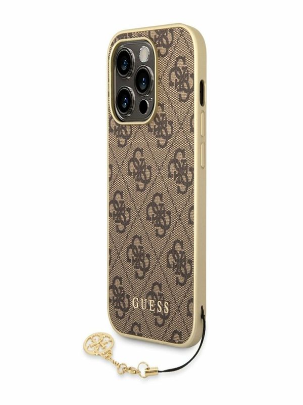 Guess Guess 4G Charm Zadní Kryt pro iPhone 14 Pro Brown Калъф за телефон Lilav