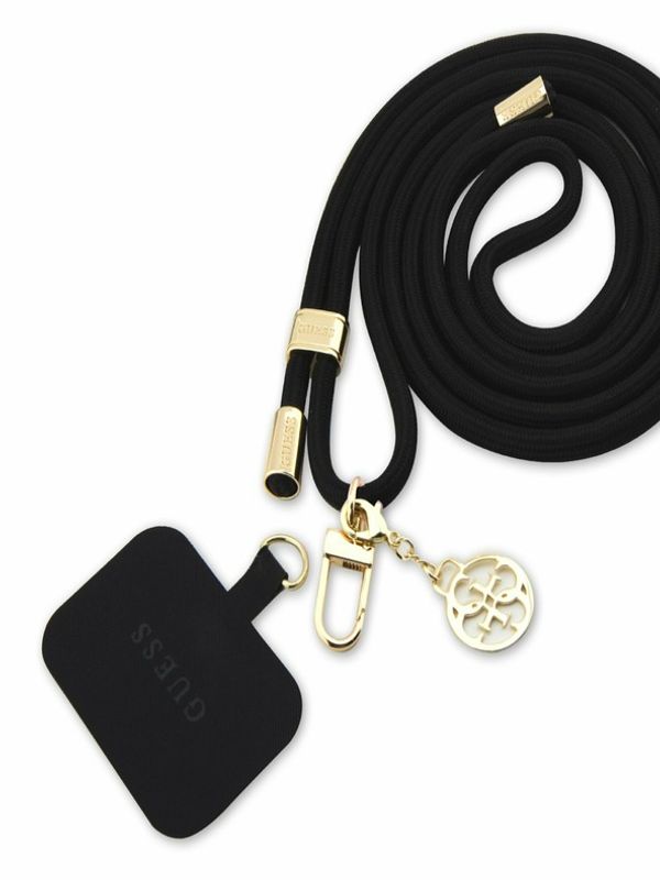 Guess Guess Crossbody Cord 4G Charm Gold/Black Калъф за телефон Lilav