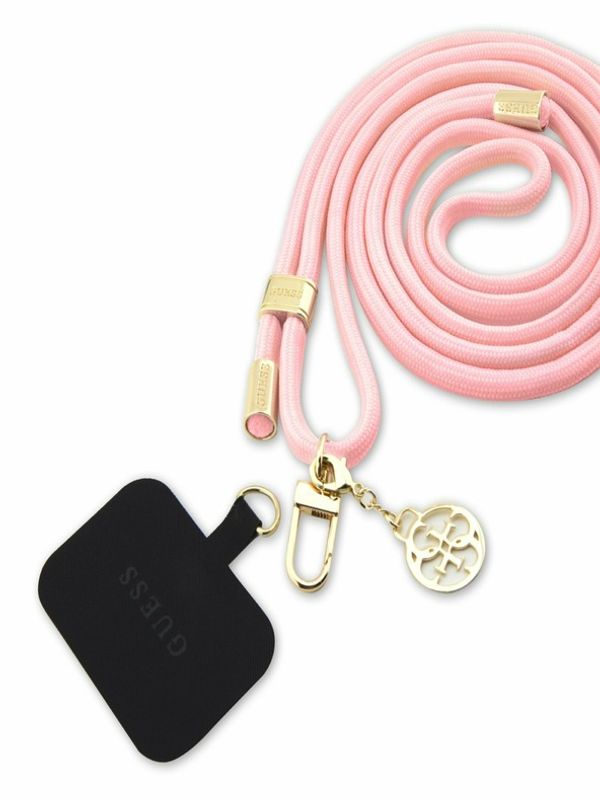 Guess Guess Crossbody Cord 4G Charm Gold/Pink Калъф за телефон Lilav
