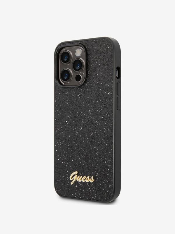 Guess Guess PC/TPU Glitter Flakes Metal Logo iPhone 14 Pro Max Black Калъф за телефон Lilav