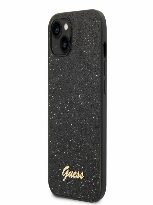 Guess Guess PC/TPU Glitter Flakes Metal Logo Zadní Kryt pro iPhone 14 Black Калъф за телефон Lilav