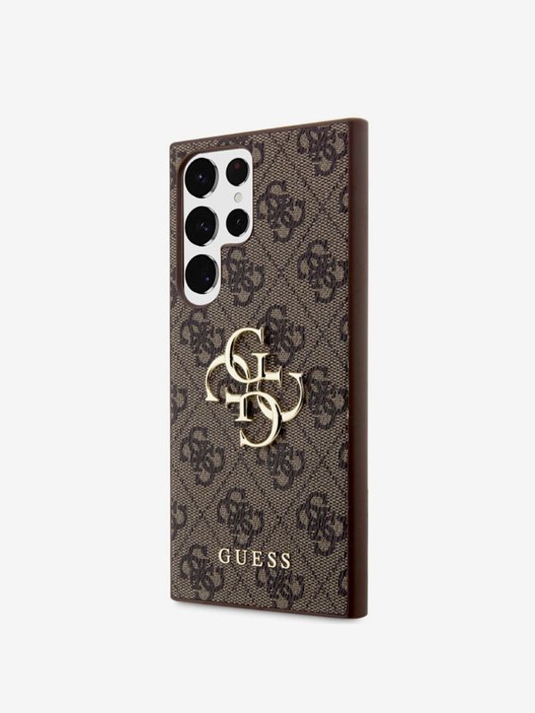 Guess Guess PU 4G Metal Logo Samsung Galaxy S23 Ultra Brown Калъф за телефон Lilav