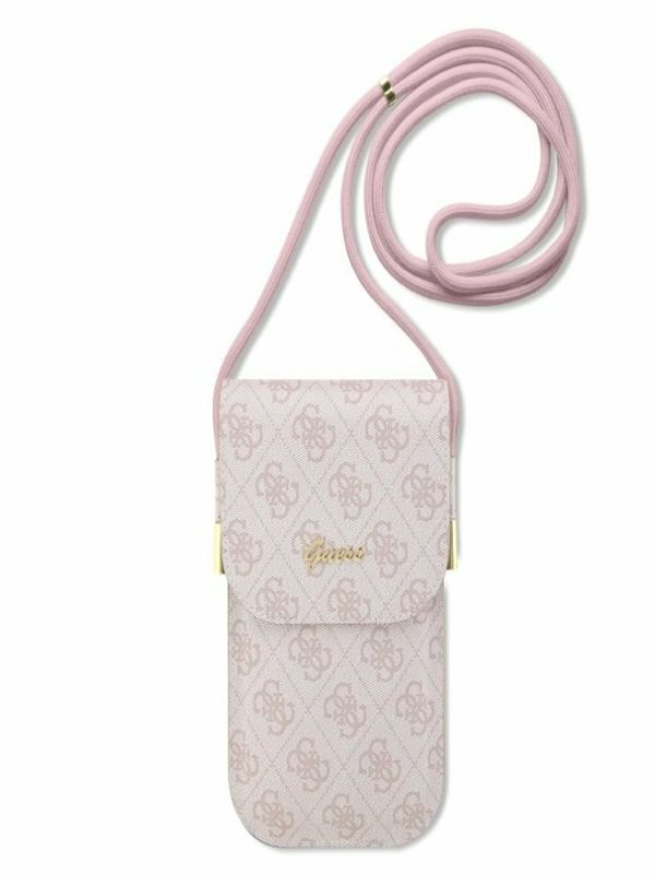 Guess Guess PU 4G Metal Logo Script Pink Калъф за телефон Lilav