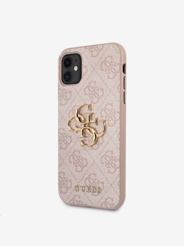 Guess Guess PU 4G Metal Logo Zadní Kryt pro iPhone 11 Pink Калъф за телефон Lilav