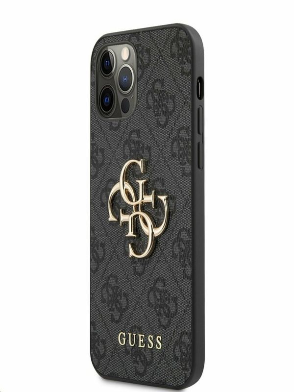 Guess Guess PU 4G Metal Logo Zadní Kryt pro iPhone 12 Pro Max Grey Калъф за телефон Lilav