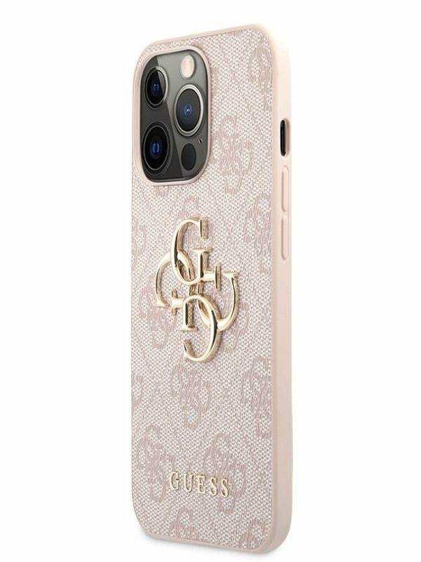 Guess Guess PU 4G Metal Logo Zadní Kryt pro iPhone 13 Pro Max Pink Калъф за телефон Lilav