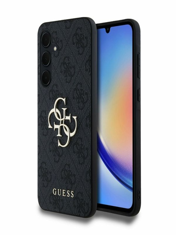 Guess Guess PU 4G Metal Logo Zadní Kryt pro Samsung Galaxy A35 5G Grey Калъф за телефон Lilav
