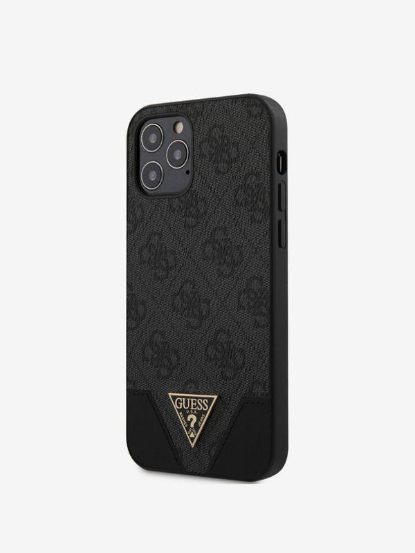 Guess Guess PU 4G Triangle Zadní Kryt pro iPhone 12/12 Pro 6.1 Grey Калъф за телефон Lilav