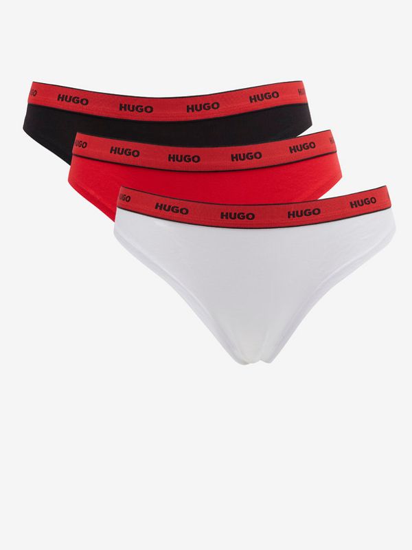 HUGO HUGO Triplet Thong Stripe Бикини 3 броя Byal