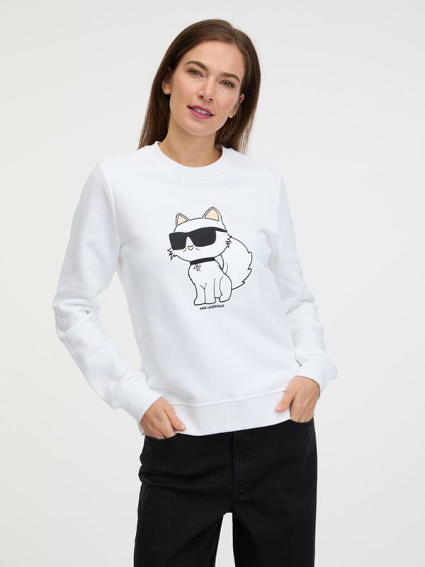 Karl Lagerfeld Karl Lagerfeld Ikonik 2.0 Choupette Sweatshirt Byal