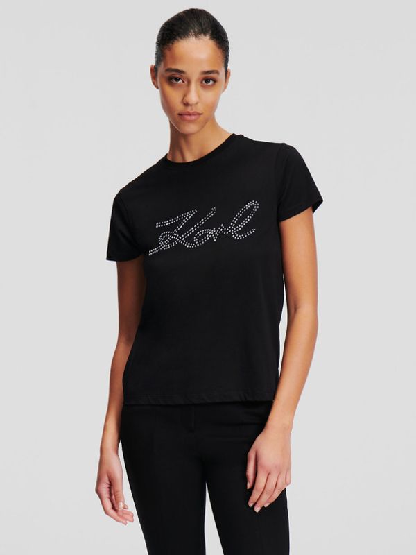 Karl Lagerfeld Karl Lagerfeld Rhinestone Logo T-shirt Cheren