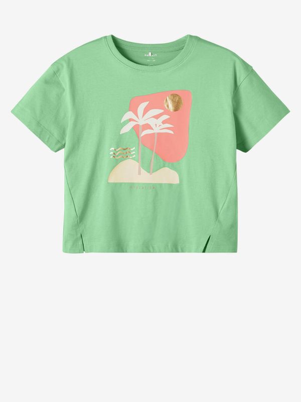 name it name it Flicka Тениска детски Zelen