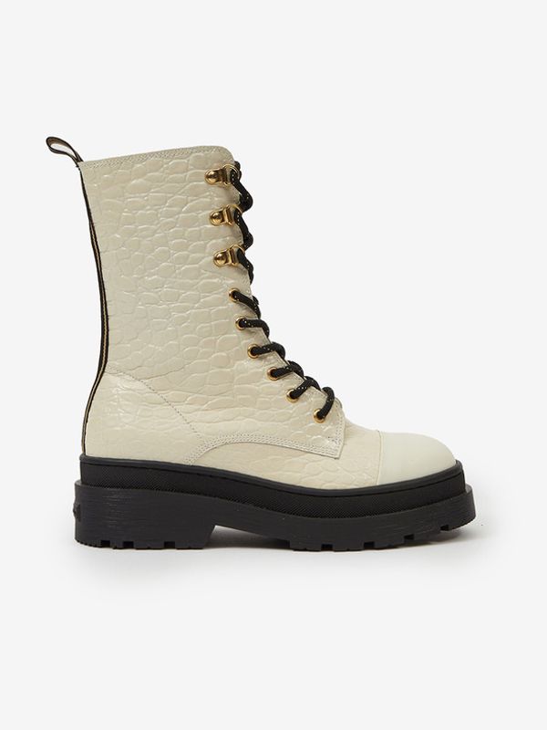 Scotch & Soda Scotch & Soda Aubri Mid Boot Off White Croco Боти Byal
