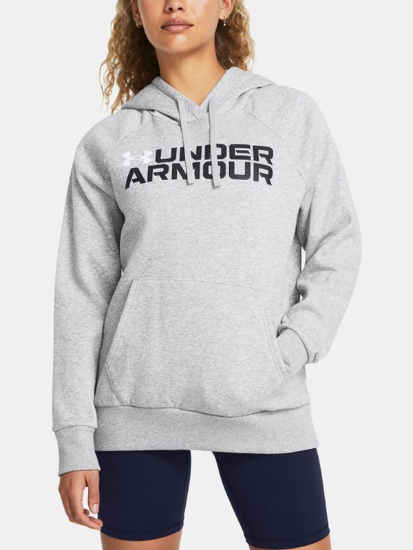 Under Armour Under Armour Rival Fleece Wordmark Hoodie Sweatshirt Siv