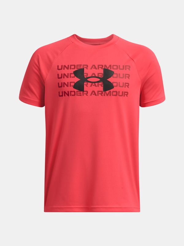 Under Armour Under Armour UA B Tech WM Logo SS T-shirt Cherven