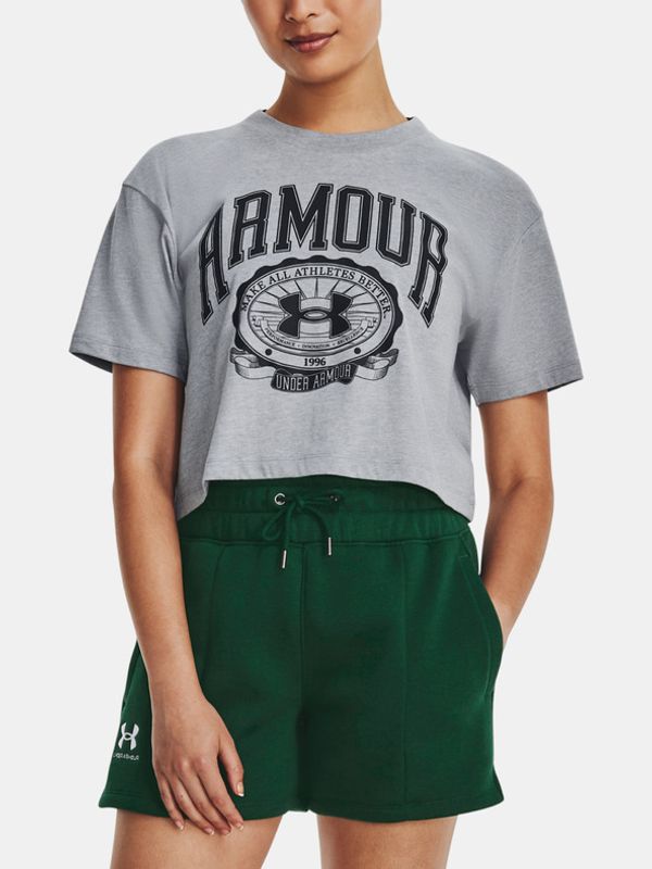 Under Armour Under Armour UA Collegiate Crest Crop SS T-shirt Siv