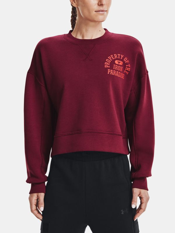 Under Armour Under Armour UA Project Rock Fleece LC Crew Sweatshirt Cherven