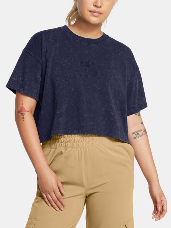 Under Armour Under Armour UA Varsity Crop Heavyweight SS T-shirt Sin