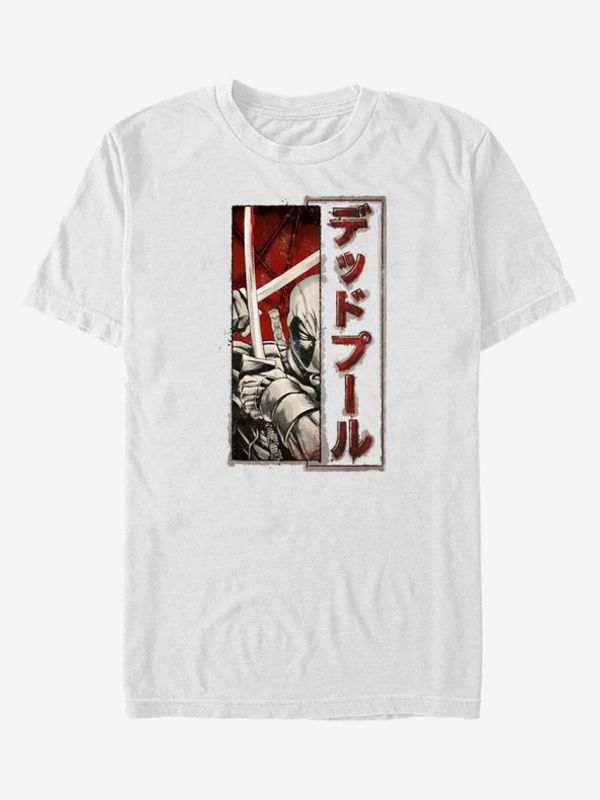 ZOOT.Fan ZOOT.Fan Marvel Deadpool Sword Kanji T-shirt Byal