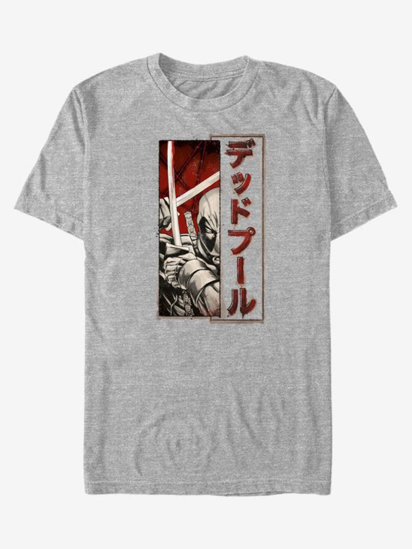 ZOOT.Fan ZOOT.Fan Marvel Deadpool Sword Kanji T-shirt Siv