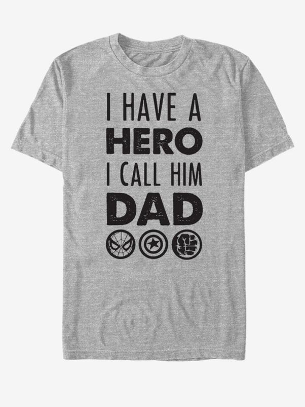 ZOOT.Fan ZOOT.Fan Marvel Hero Dad T-shirt Siv